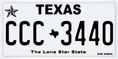 TX license plate CCC3440