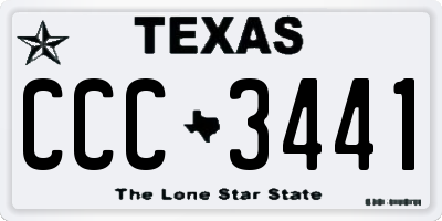 TX license plate CCC3441
