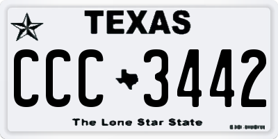 TX license plate CCC3442