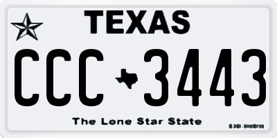 TX license plate CCC3443