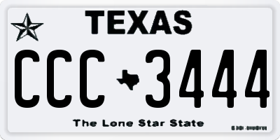 TX license plate CCC3444