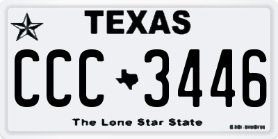 TX license plate CCC3446