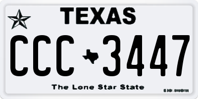 TX license plate CCC3447