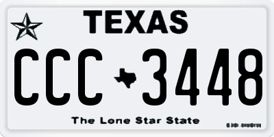 TX license plate CCC3448