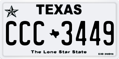TX license plate CCC3449