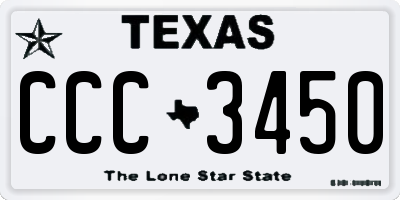 TX license plate CCC3450