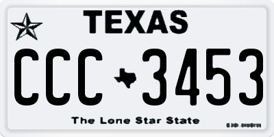 TX license plate CCC3453