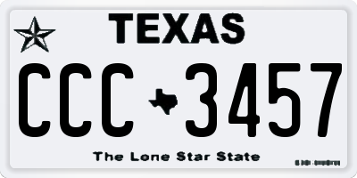 TX license plate CCC3457
