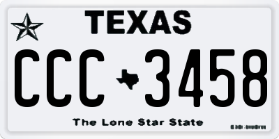 TX license plate CCC3458