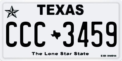 TX license plate CCC3459