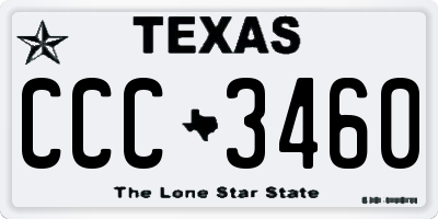 TX license plate CCC3460
