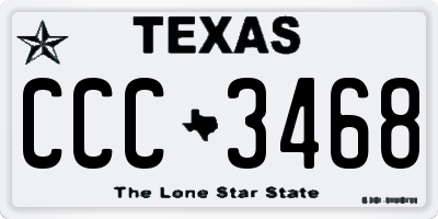 TX license plate CCC3468