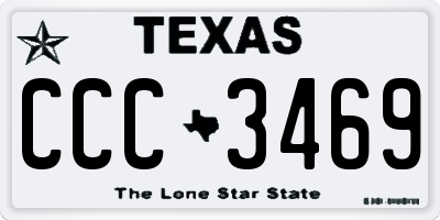 TX license plate CCC3469