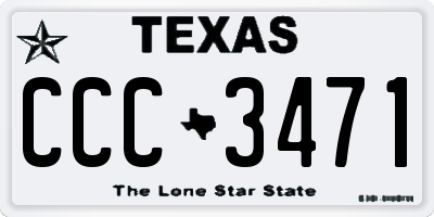 TX license plate CCC3471
