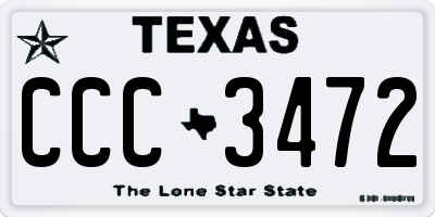 TX license plate CCC3472