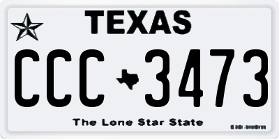 TX license plate CCC3473