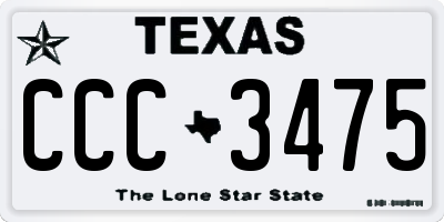 TX license plate CCC3475