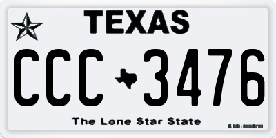 TX license plate CCC3476
