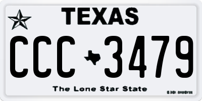 TX license plate CCC3479