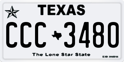 TX license plate CCC3480