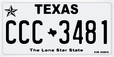 TX license plate CCC3481