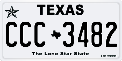 TX license plate CCC3482