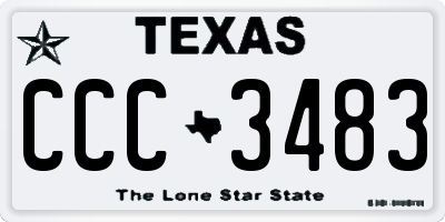 TX license plate CCC3483