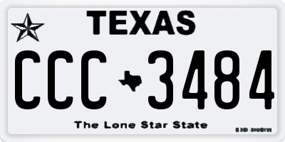 TX license plate CCC3484