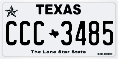 TX license plate CCC3485