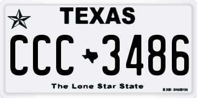 TX license plate CCC3486