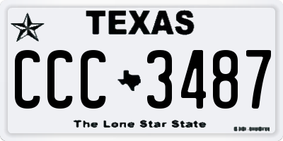 TX license plate CCC3487