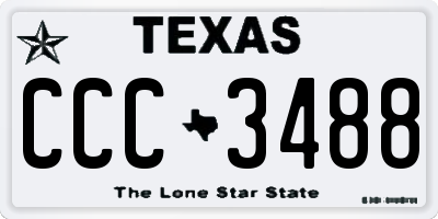 TX license plate CCC3488
