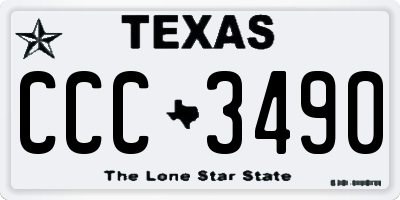 TX license plate CCC3490