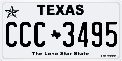 TX license plate CCC3495