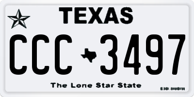 TX license plate CCC3497