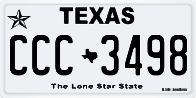 TX license plate CCC3498