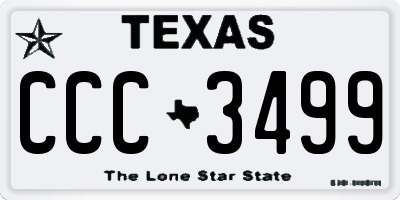 TX license plate CCC3499