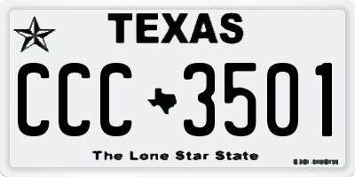 TX license plate CCC3501