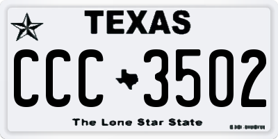 TX license plate CCC3502