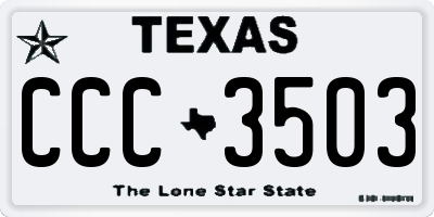 TX license plate CCC3503