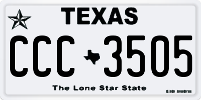 TX license plate CCC3505