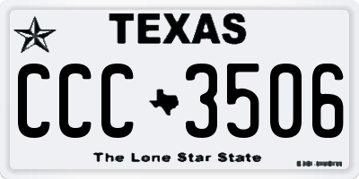 TX license plate CCC3506