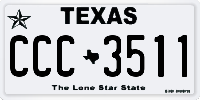 TX license plate CCC3511
