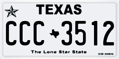 TX license plate CCC3512