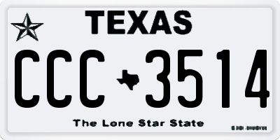 TX license plate CCC3514
