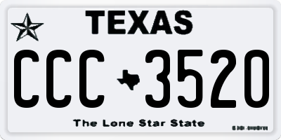 TX license plate CCC3520