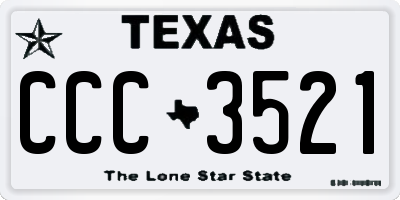 TX license plate CCC3521