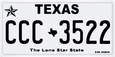 TX license plate CCC3522