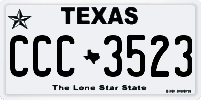TX license plate CCC3523