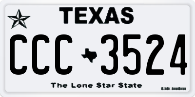 TX license plate CCC3524